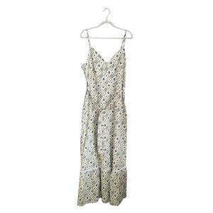 Geometric Patterned Cream Maxi Dress